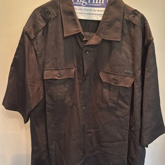 Sean John Black Short Sleeve Button down Shirt 3XL - Picture 3 of 10